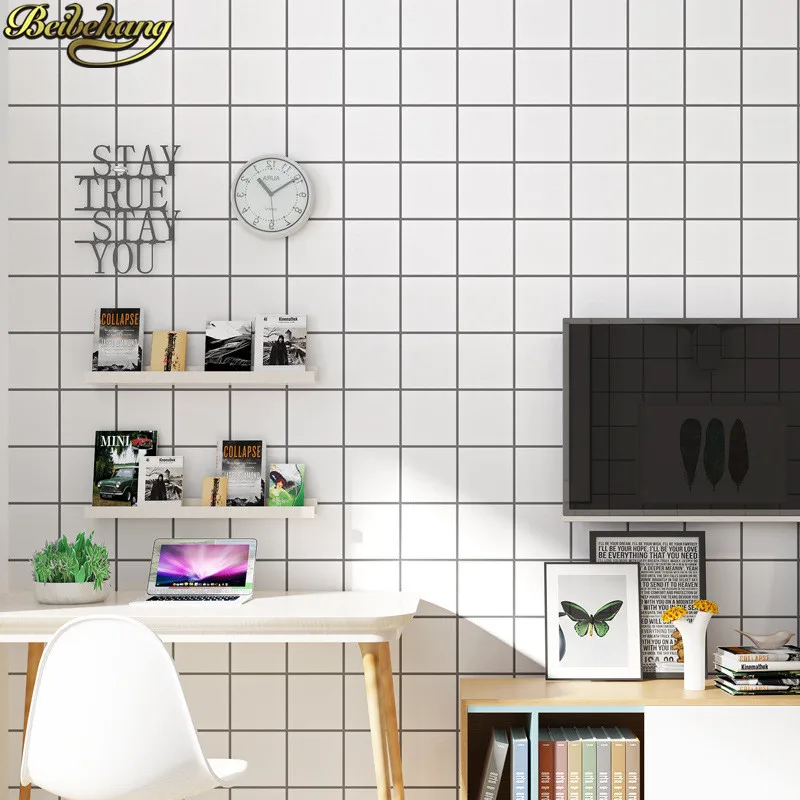 beibehang papel de parede 3d Современные обои с квадратной сеткой для гостиной, обои для стен, 3D домашний декор, белый фон