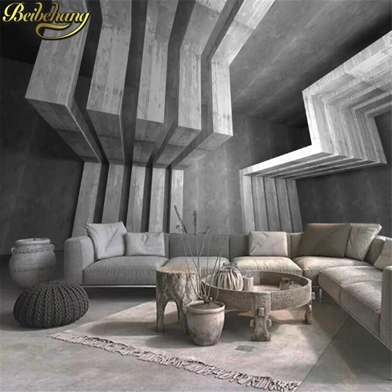 beibehang пользовательские геометрические цементные строительные фотообои для стен 3 d спальня ТВ фон фреска обои декор спальни